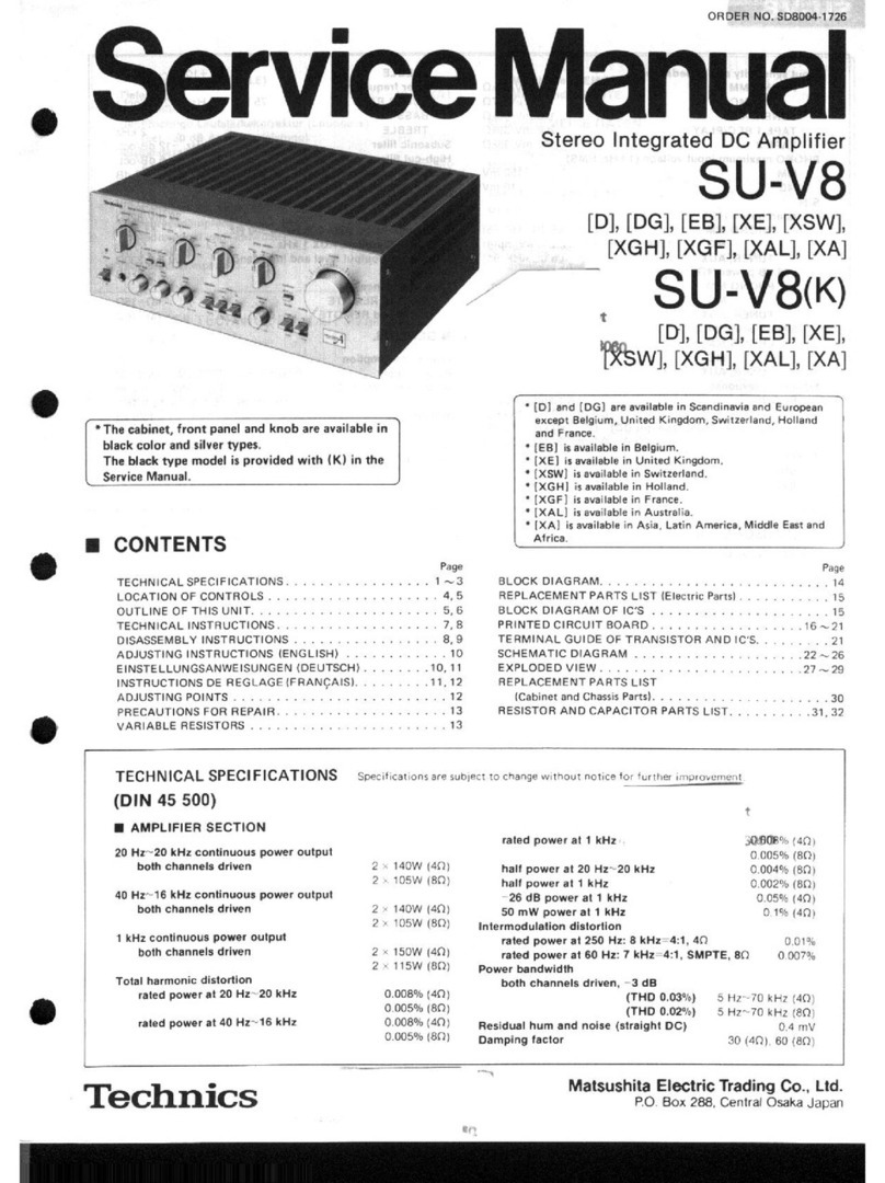 Technics SU-V8 User manual Technics SU-V8 User manual