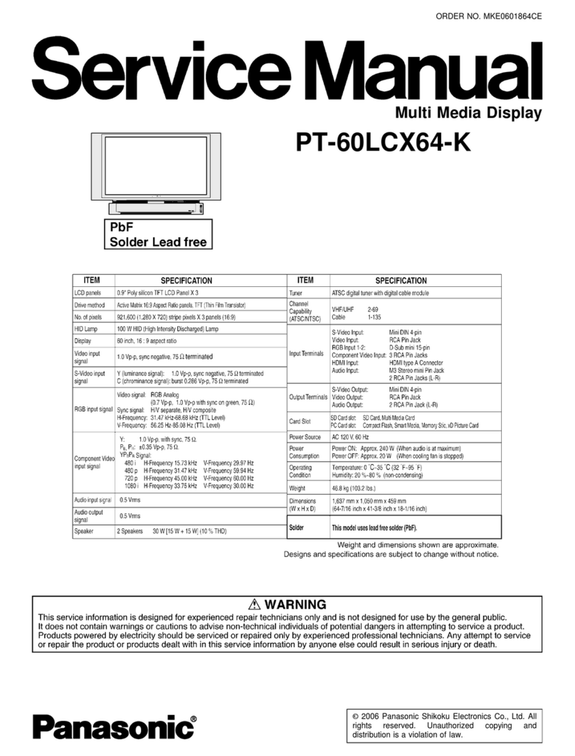 Panasonic PT-60LCX64-K User manual