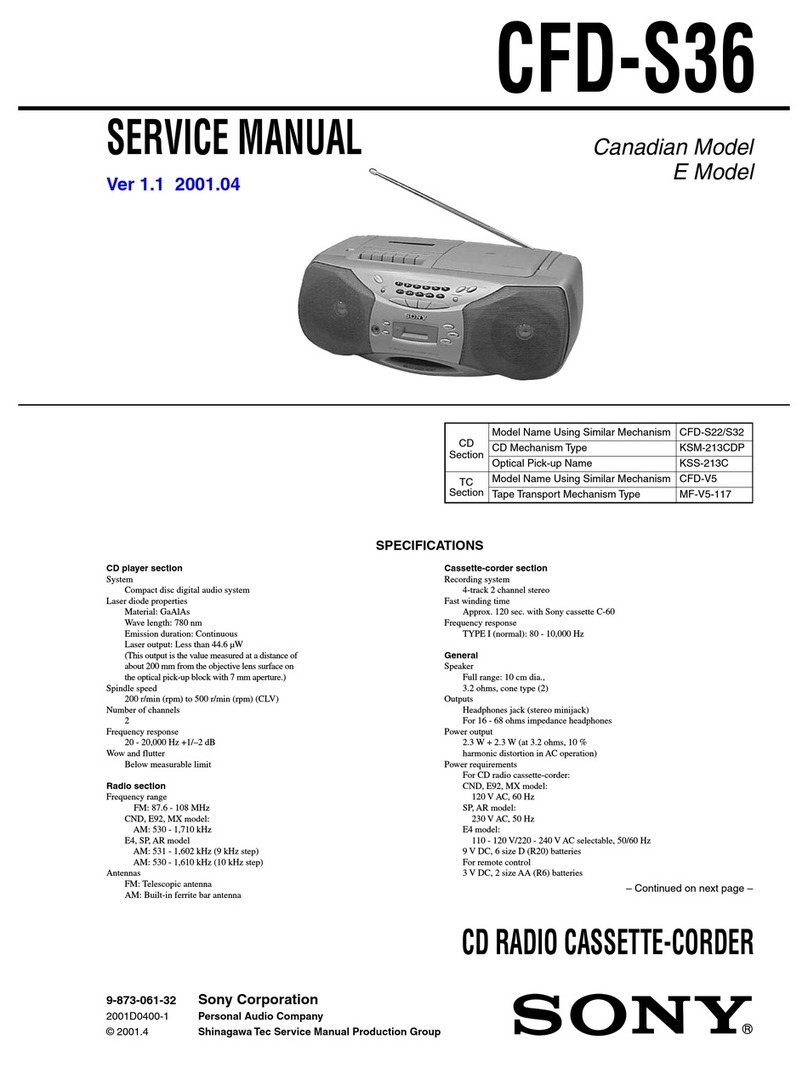 Sony CFD-S36 - Cd Radio Cassette-corder User manual