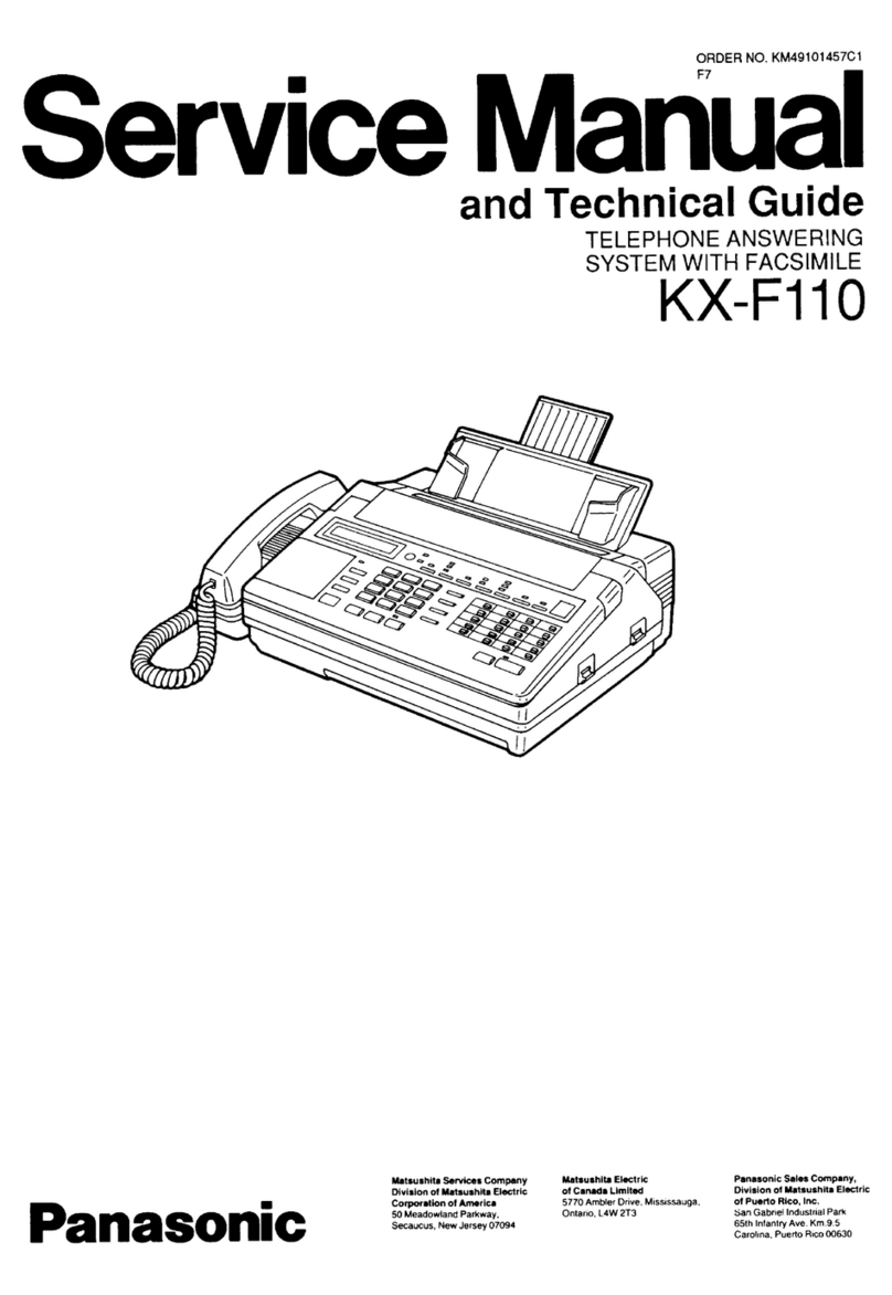 Panasonic KXF110 - CONSUMER FACSIMILE Quick start guide