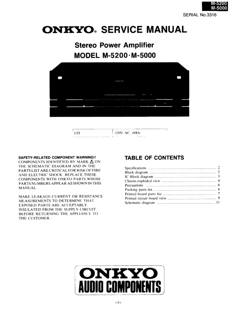 Onkyo M-5200 User manual
