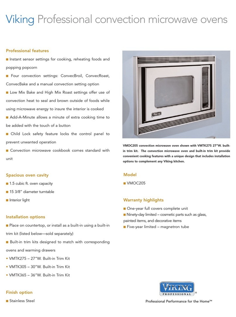 Viking Professional VMOC205 Installation and operation manual