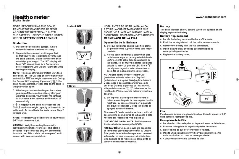 Health O Meter Digital Scale user manual Health O Meter Digital Scale user manual