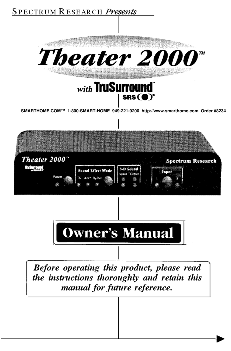 Spectrum Research Theater 2000 owner's manual
