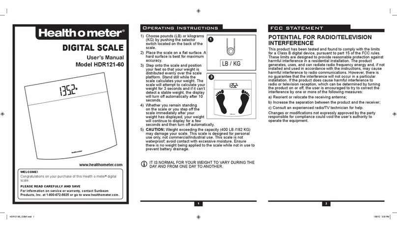 Health O Meter HDR121-60 user manual