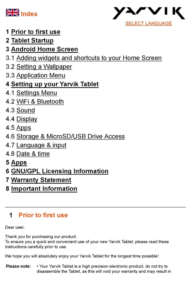 Yarvik Tablet instructions