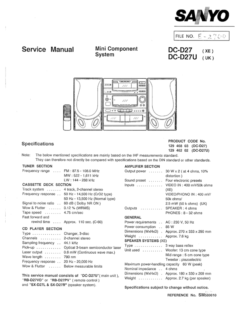 Sanyo DC-D27 User manual Sanyo DC-D27 User manual