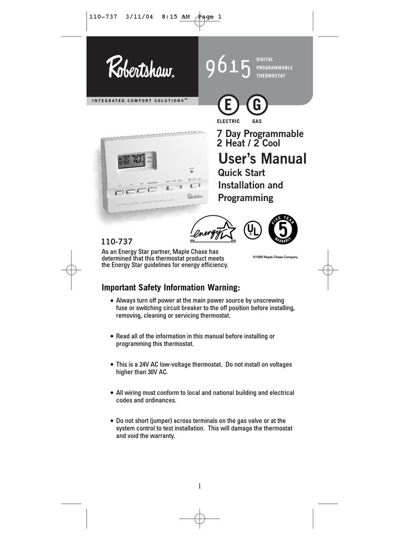 Robertshaw 9615 User manual