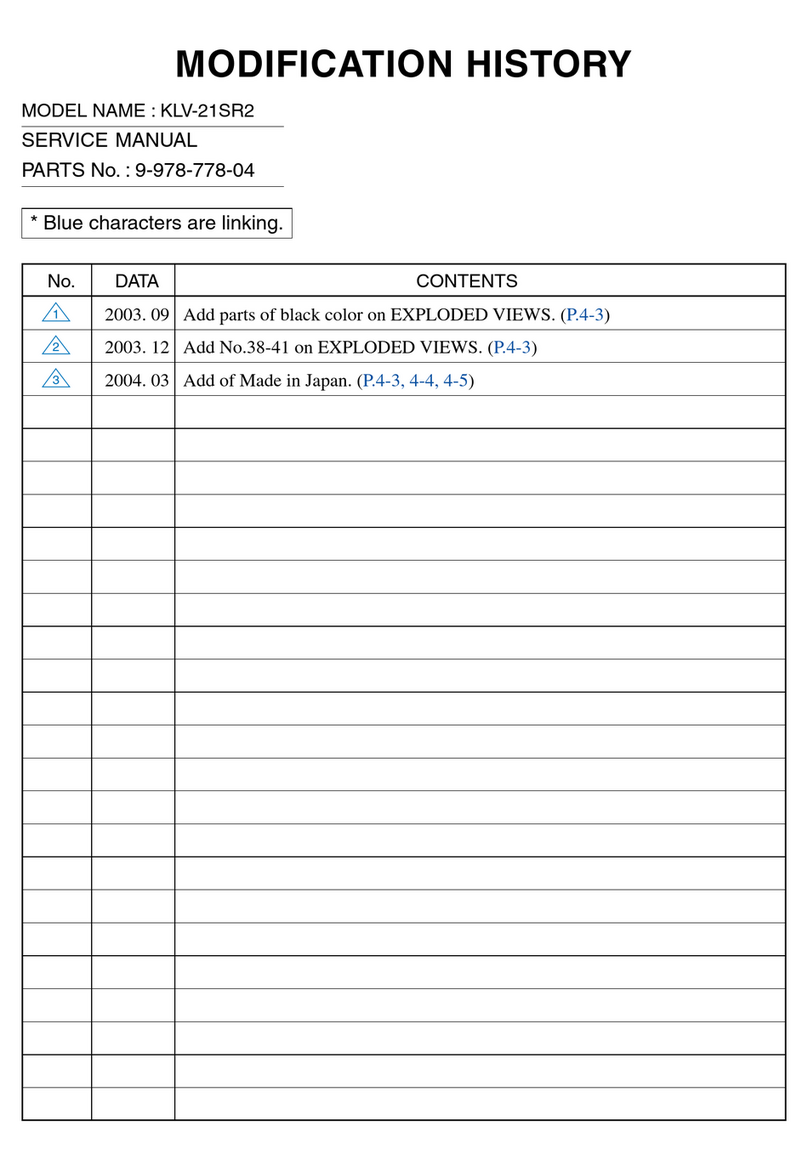 Sony WEGA KLV 21SR2 User manual