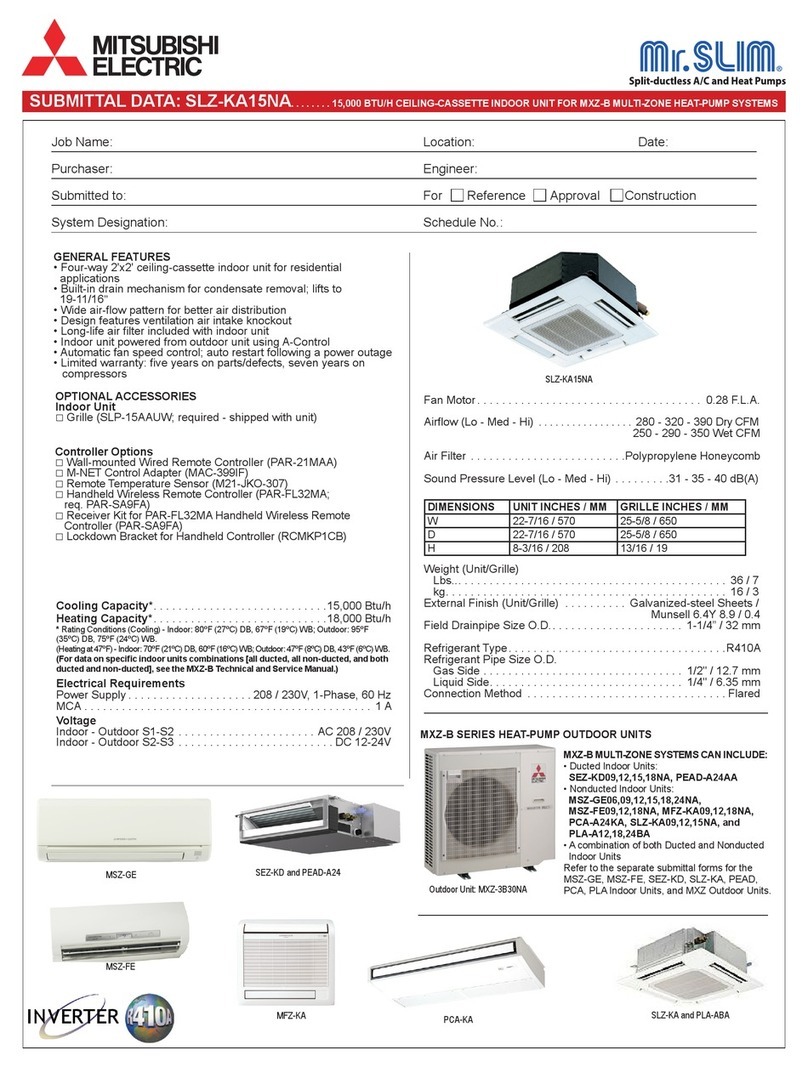 Mitsubishi Electric Mr.Slim SLZ-KA15NA Manual
