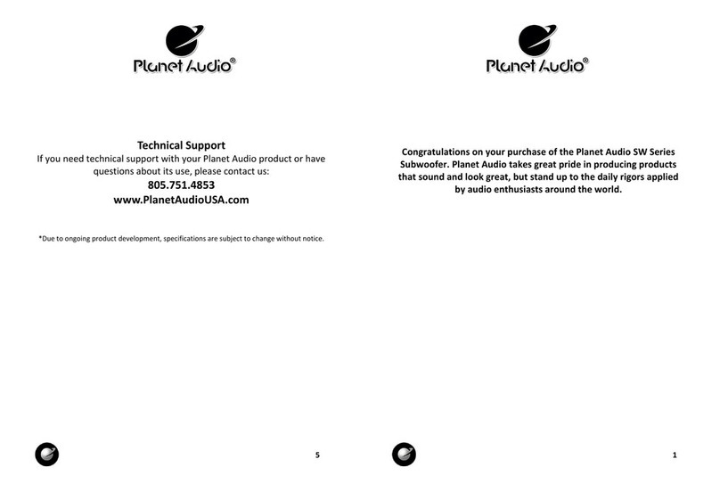 Planet Audio SW Series Specifications