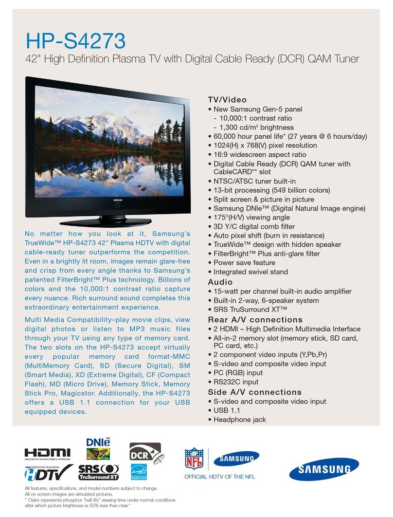 Samsung HP-S4273 Specifications