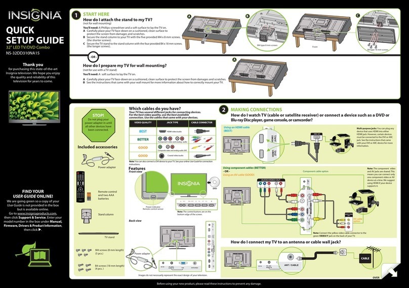 Insignia NS-32DD310NA15 Quick setup guide