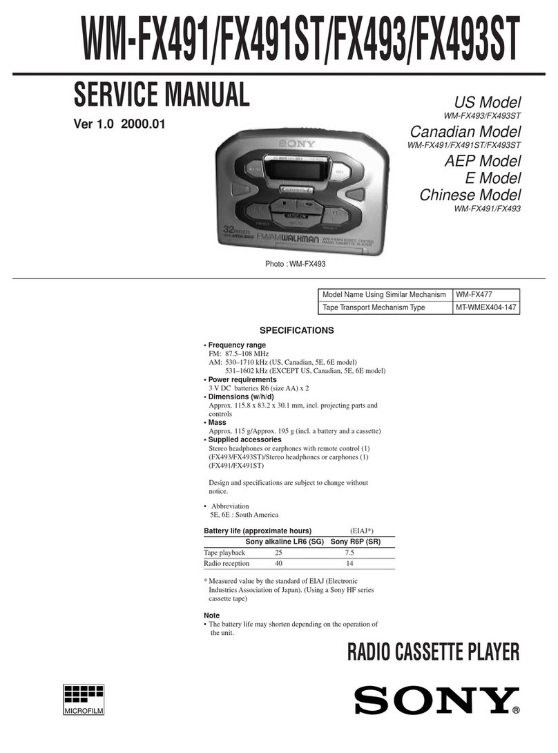 Sony Walkman WM-FX491 User manual