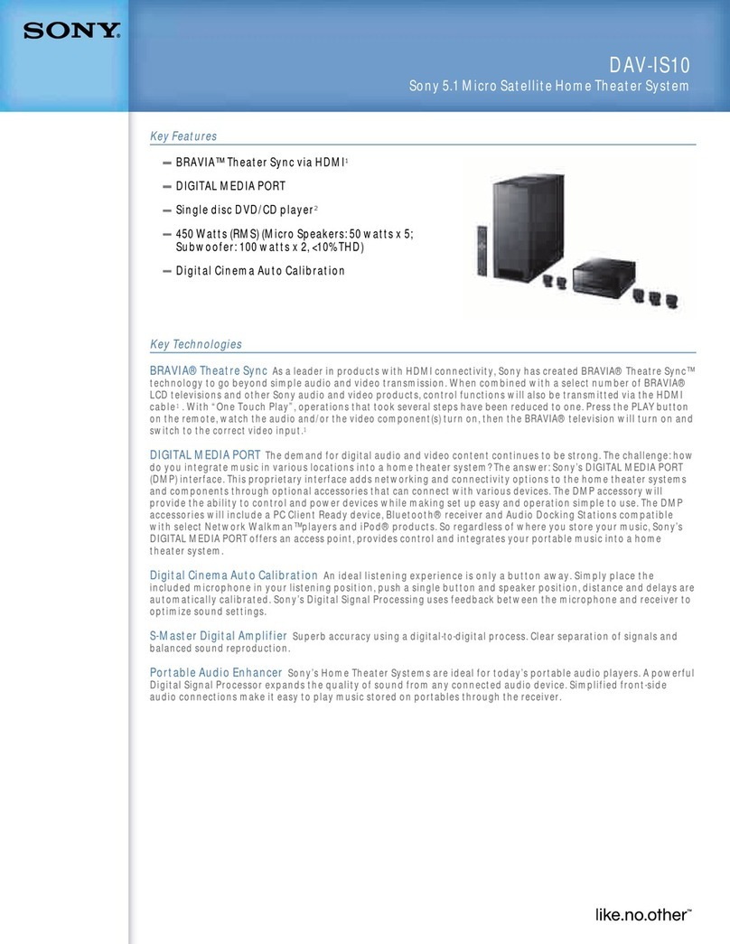 Sony DAV-IS10 Specifications