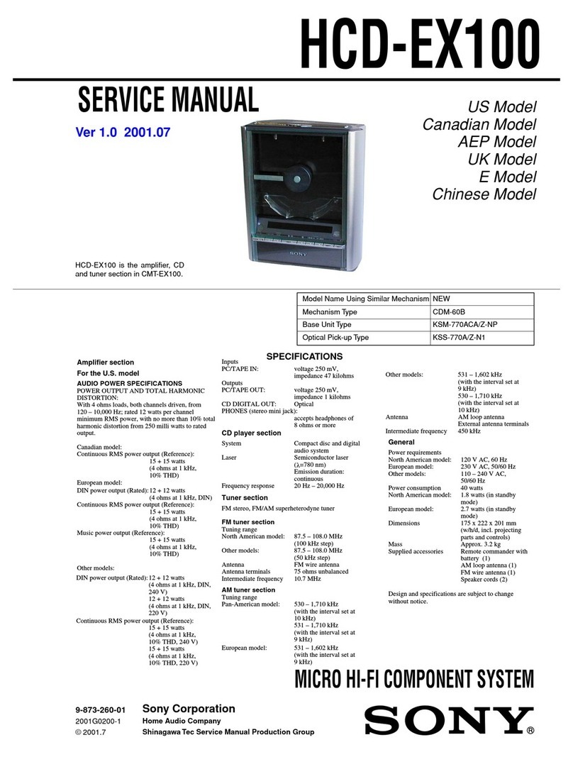 Sony HCD-EX100 User manual