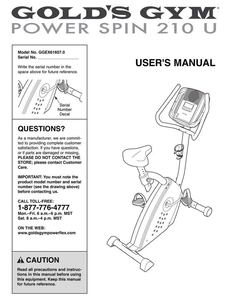 Gold's Gym Power Spin 210 U user manual