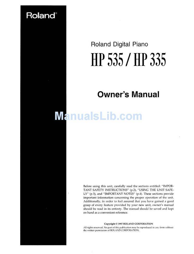 Roland HP 335 User manual