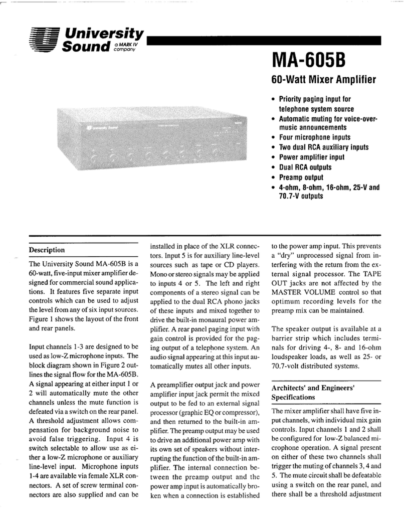 University Sound MA-605B Specifications