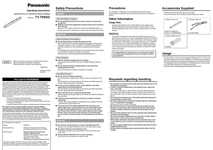 Panasonic TY-TPEN2 User manual