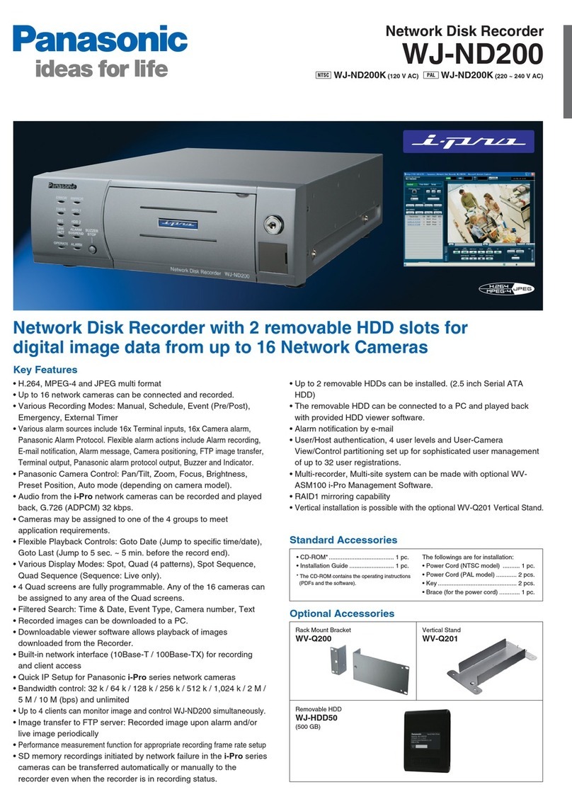 Panasonic WJND200 - NETWORK DISK RECORDER User manual