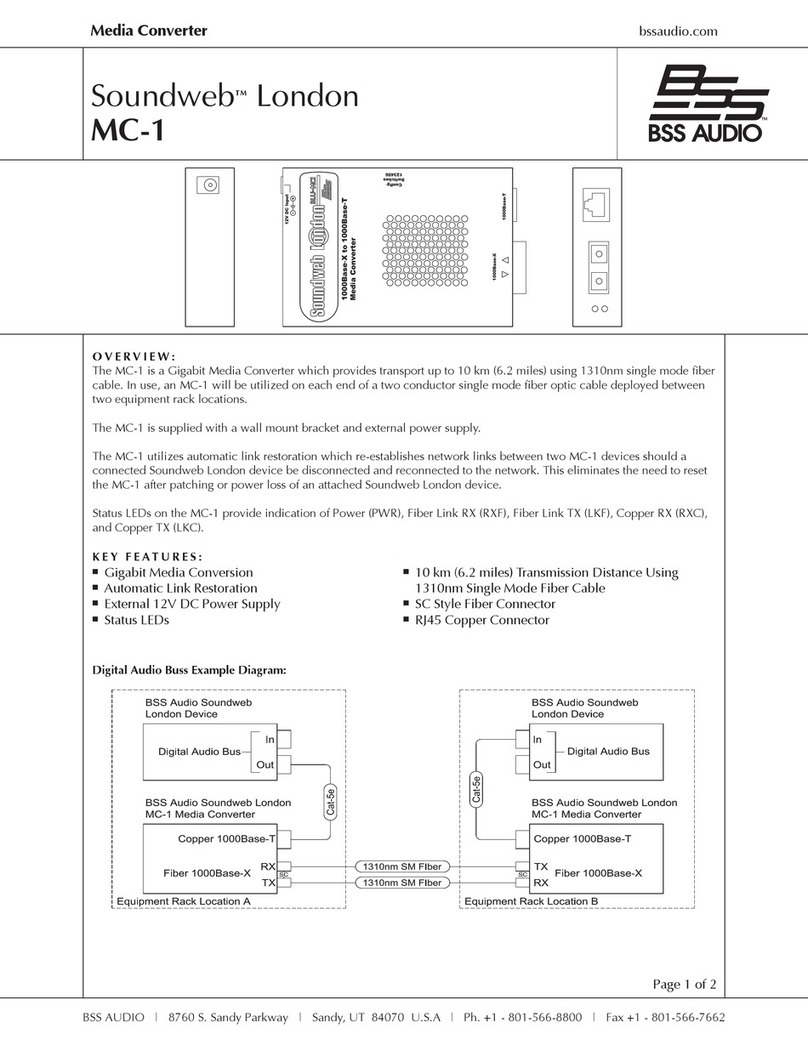 BSS Audio Soundweb London MC-1 Technical specififcations