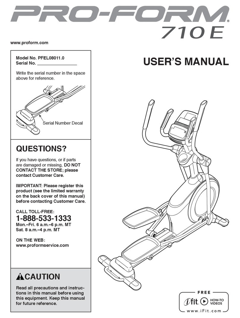 Pro-Form 710 E Elliptical User manual Pro-Form 710 E Elliptical User manual