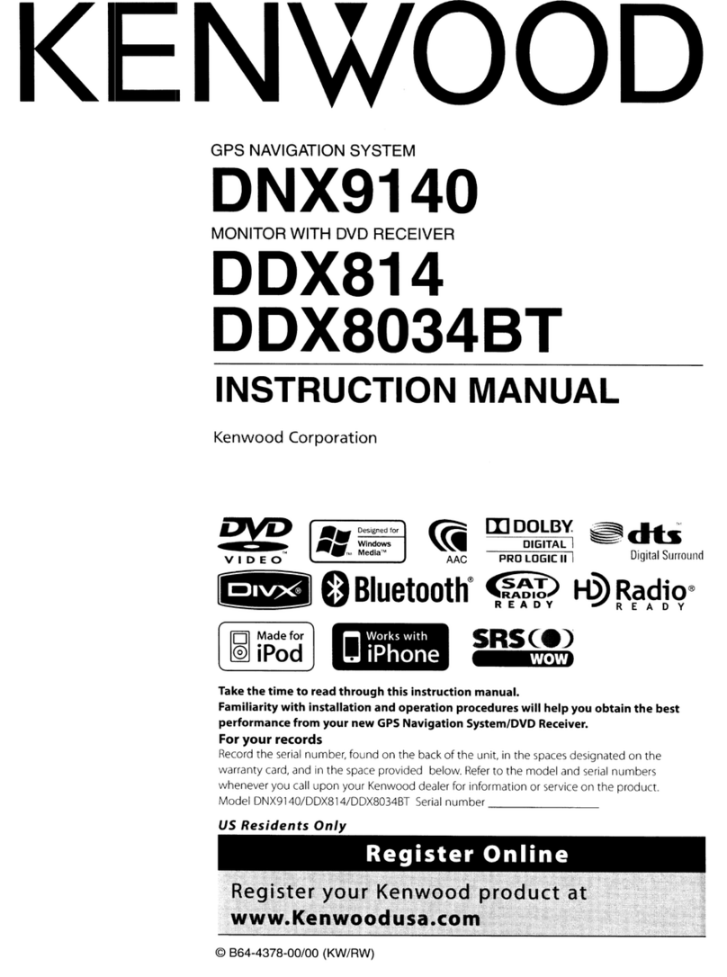 Kenwood DNX 9140 - Excelon - Navigation System User manual