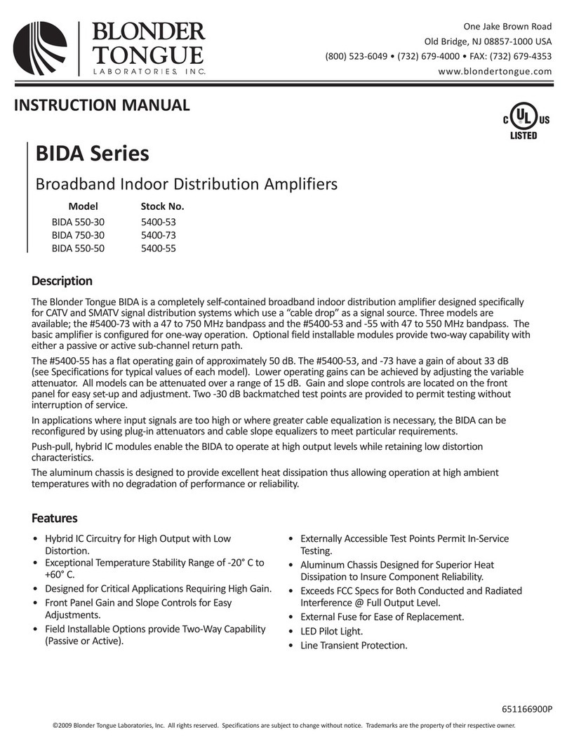 Blonder tongue BIDA 550-30 instruction manual