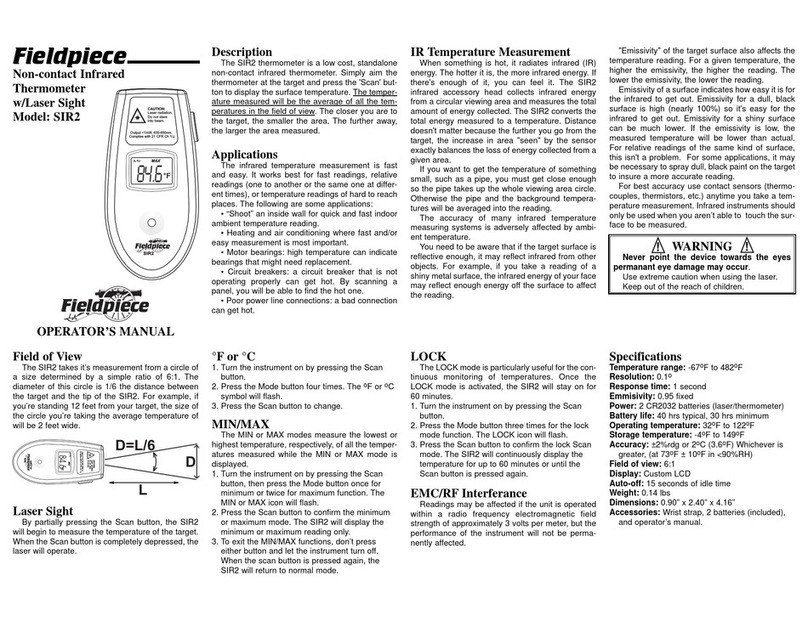 Fieldpiece SIR2 User manual