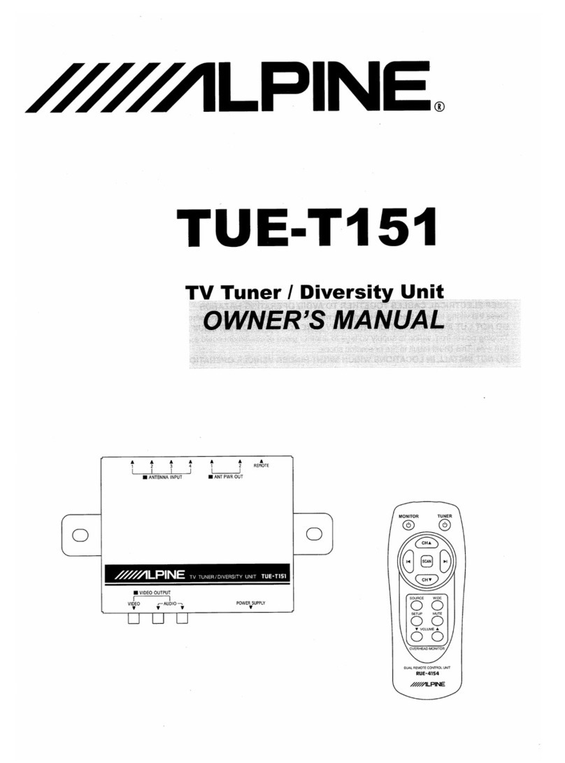 Alpine TUE-T151 owner's manual