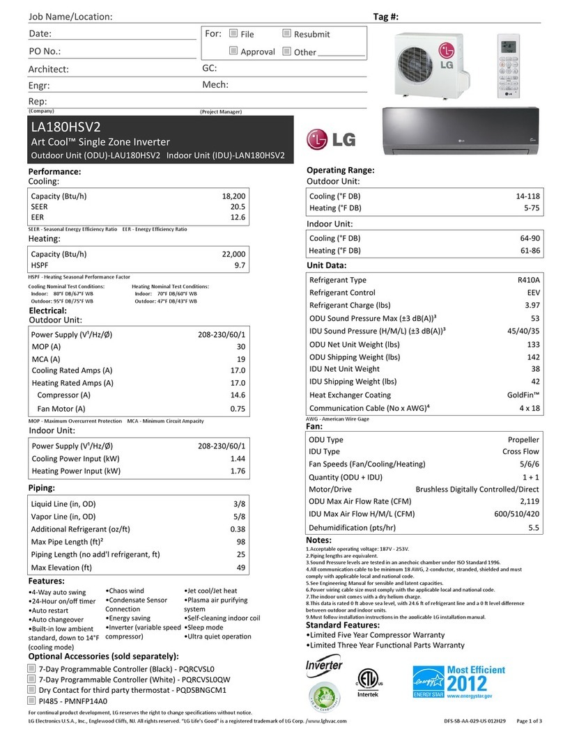 LG LA180HSV2 Submittal data