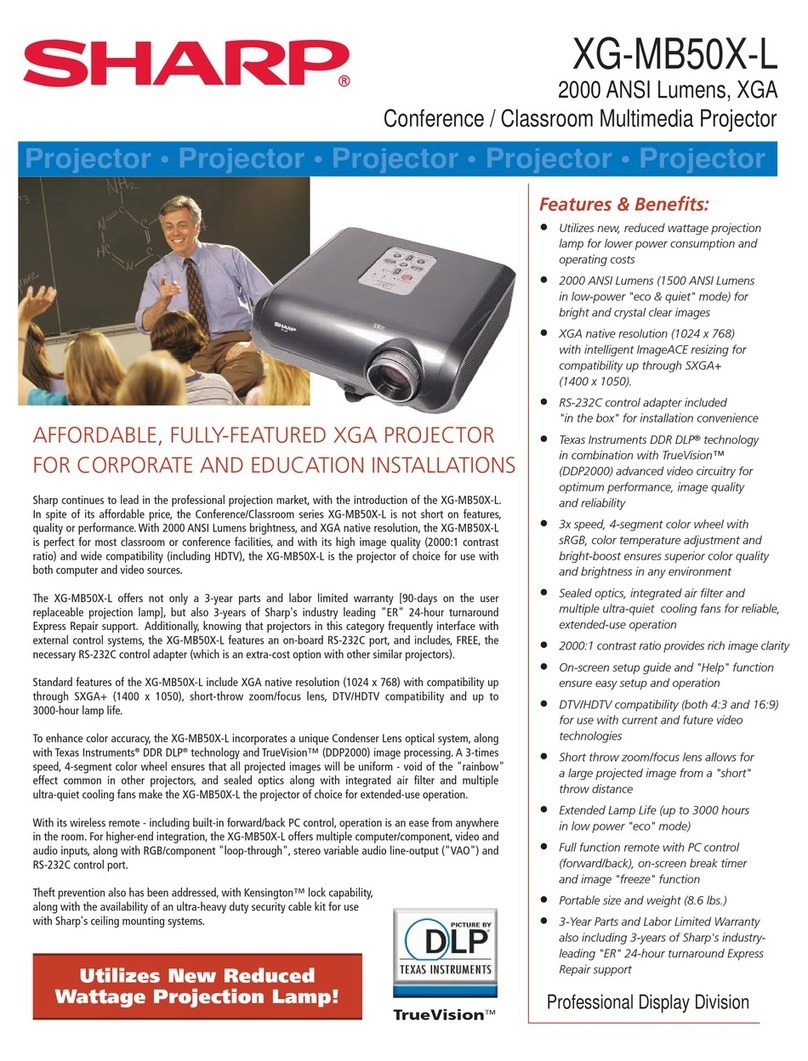 Sharp XG-MB50X-L - Notevision XGA DLP Projector User manual