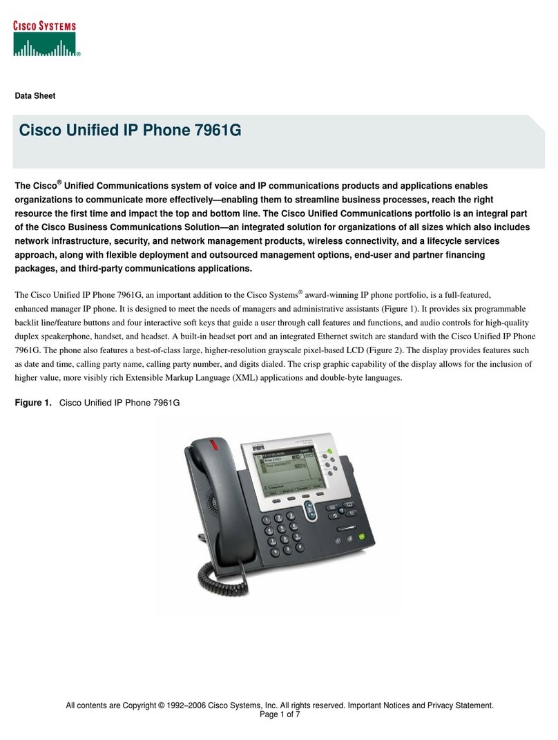 Cisco 7961G - IP Phone VoIP User manual