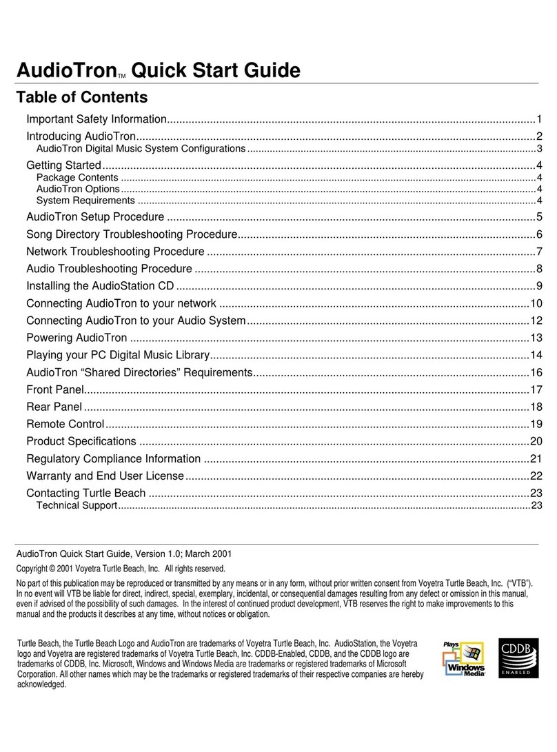 Turtle Beach AudioTron User manual