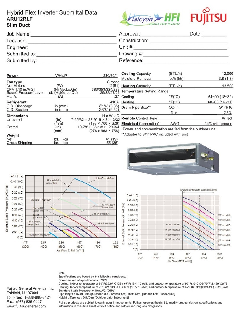 Fujitsu ARU12RLF Installation and user guide Fujitsu ARU12RLF Installation and user guide