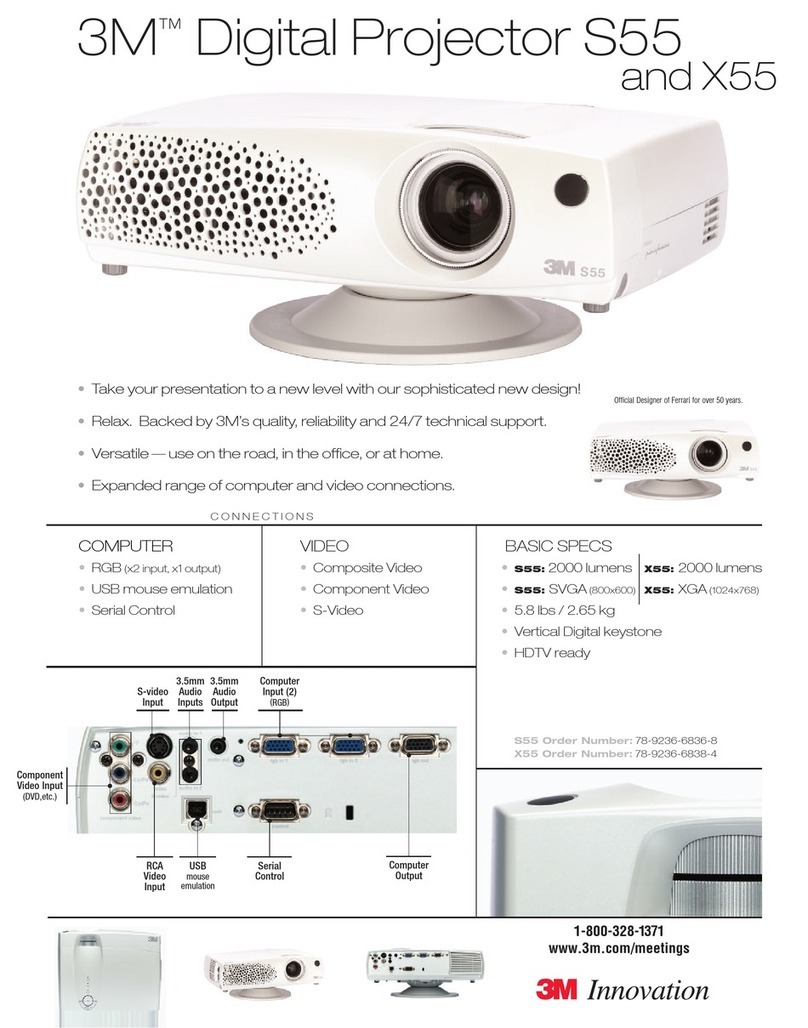 3M S55 - Digital Projector SVGA LCD User manual