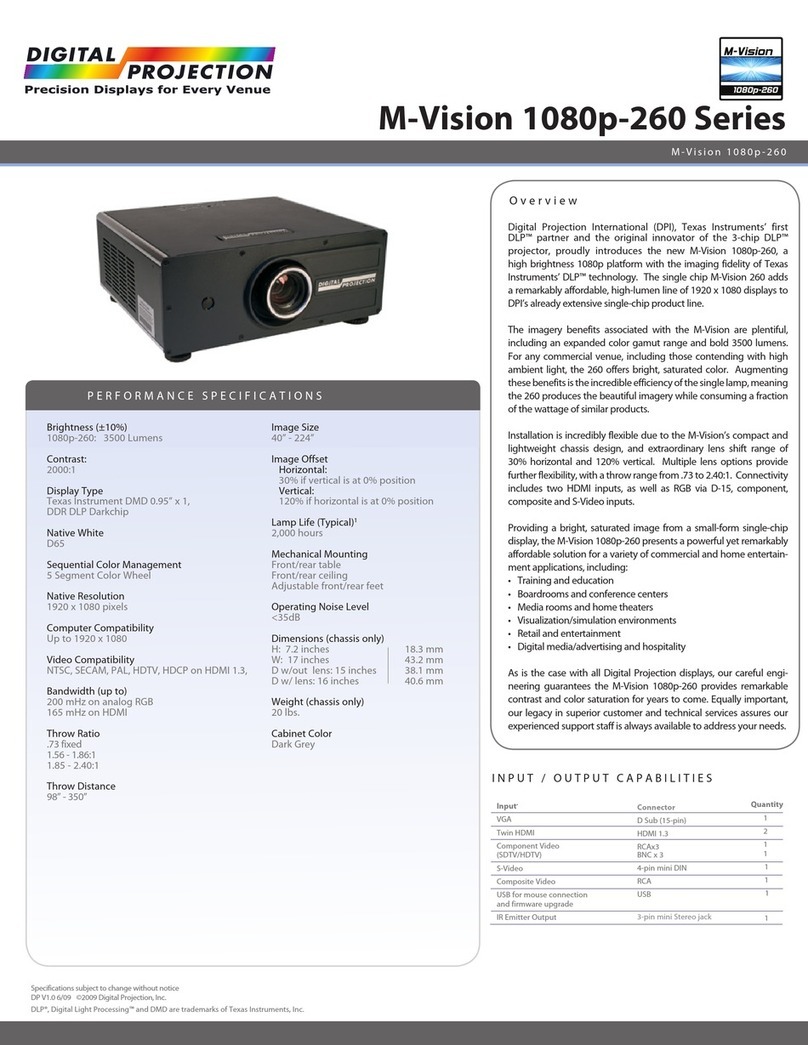 Digital Projection M-Vision 1080p-260 series User manual