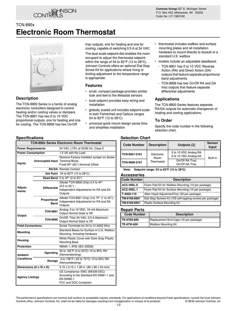 Johnson Controls TCN-890x User manual
