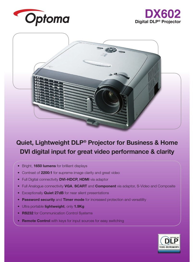 Optoma DX602 User manual