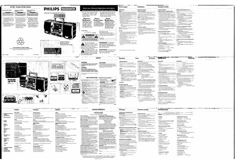 Philips/Magnavox AZ2700 owner's manual