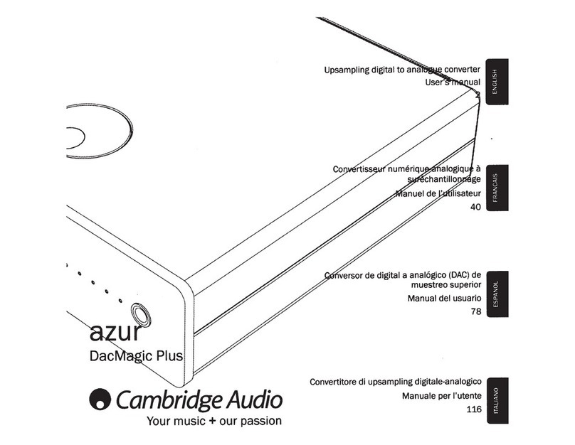 Cambridge Audio AZUR DacMagic Plus user manual
