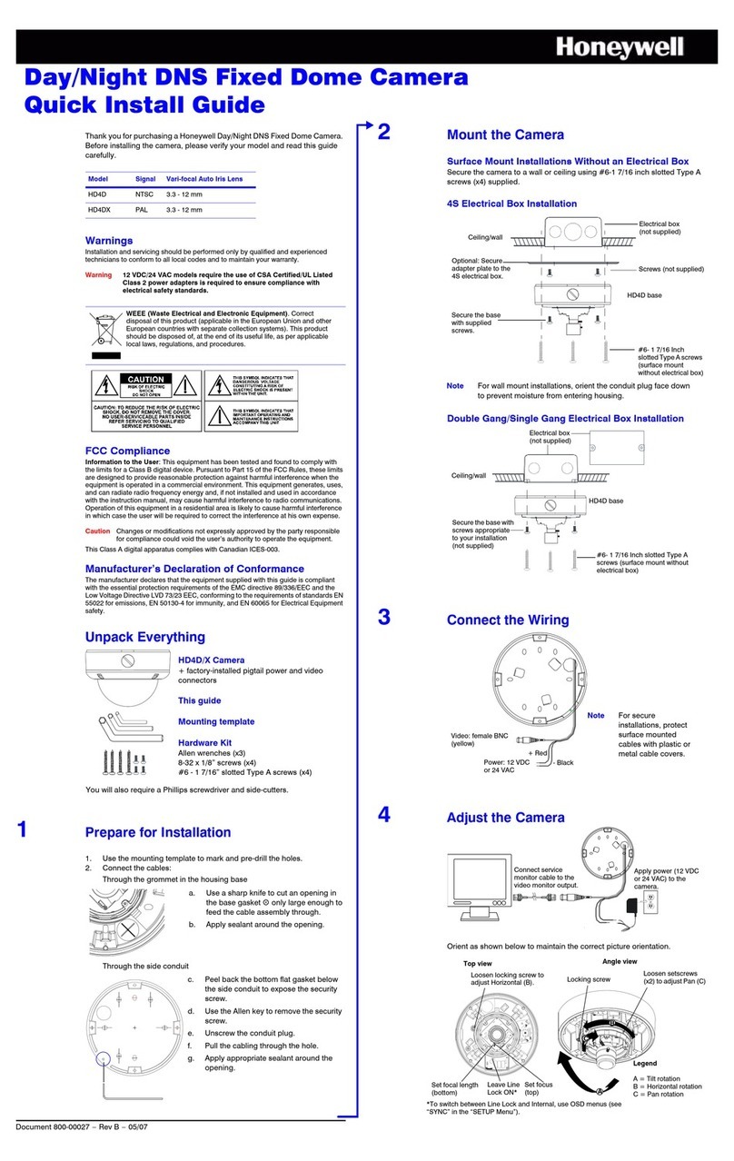 Honeywell HD4D Series Quick install guide
