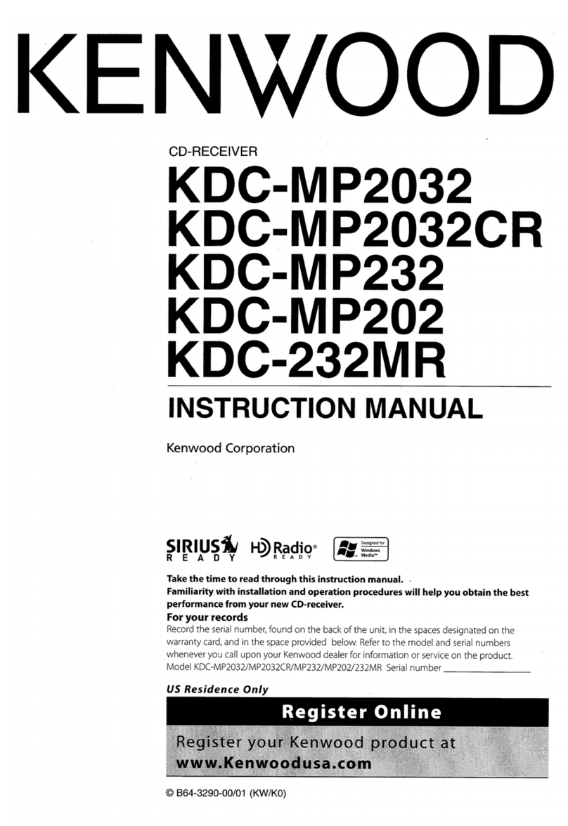 Kenwood KDC-MP2032 - AAC/WMA/MP3/CD Receiver With External Media... User manual