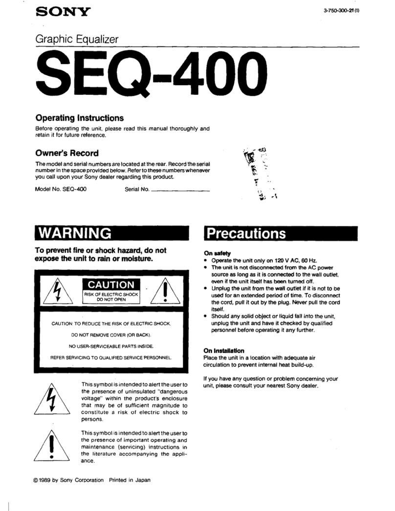 Sony SEQ-400 operating instructions