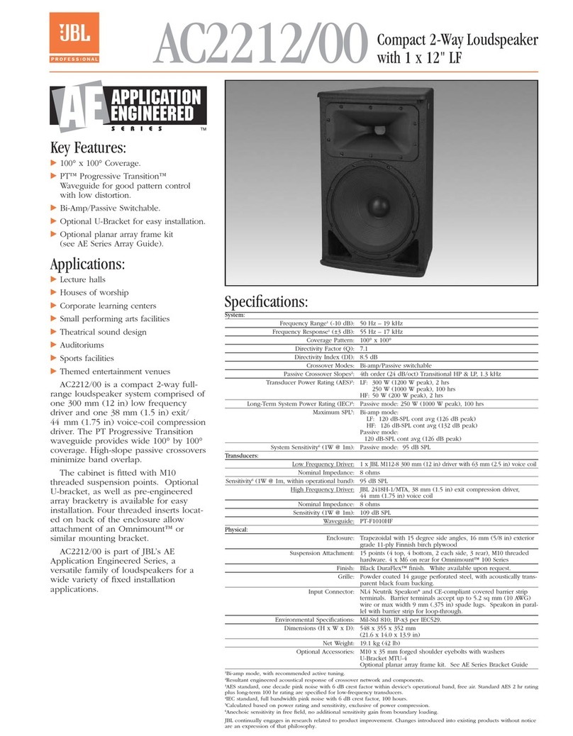 JBL Application Engineered AC2212/00 Brochure & specs
