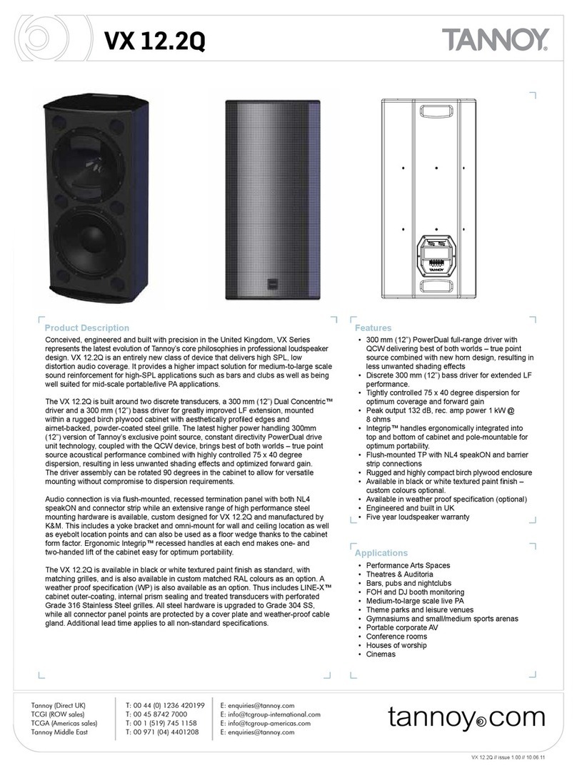 Tannoy VX 12.2Q User manual
