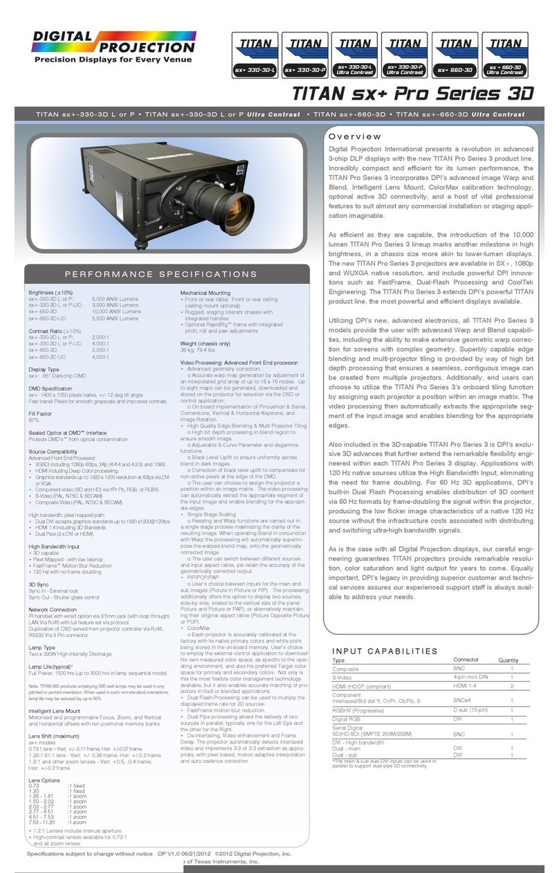 Digital Projection TITAN sx+-330-3D L or P User manual