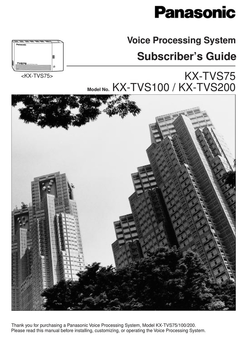Panasonic KX-TVS75 Subscriber's guide