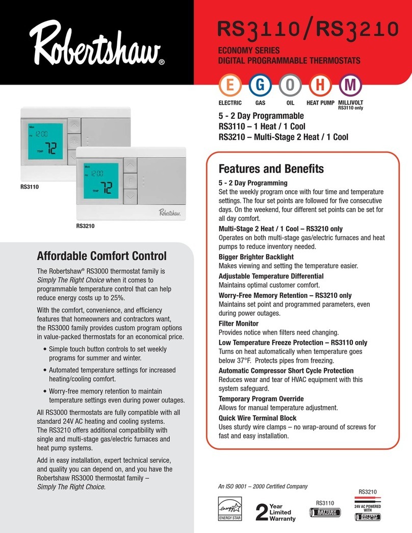 Robertshaw RS3110 Specifications